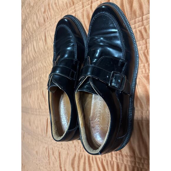 Johnston and Murphy Black Leather Buckle Closure Dress Shoe Size 12 - Picture 5 of 9